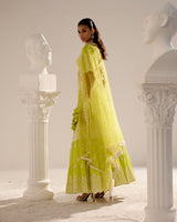 Neon Green Ambi Lehenga with Embroidered Dupatta