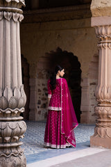 Fuchsia Triangle Peplum Sharara